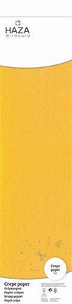 Crepe papier okergeel (FSC, 250x50cm) van Haza Witbaard koop je bij Partywinkel