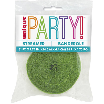 Crepe Slinger Lime Groen 24m van Unique koop je bij Partywinkel