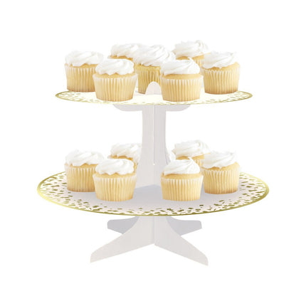Cupcake Standaard Goud Karton 35cm van Unique koop je bij Partywinkel