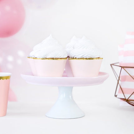 Cupcake Vormpjes Lichtroze Pastel 7,6cm 6st van Partydeco koop je bij Partywinkel