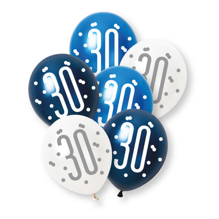 30 Jaar Ballonnen 30cm 6st