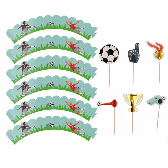 Fußball Cupcake Toppers 6 Stk.