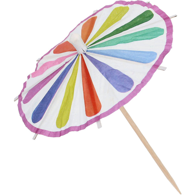 Bunte Cocktail Aufkleber Regenschirm 10Stück