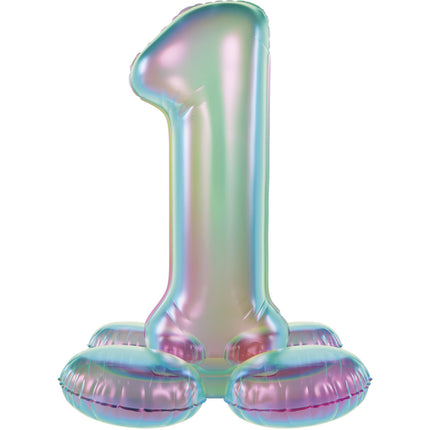 1 Jahr Figur Ballon Standard Holographisch Leer 72cm