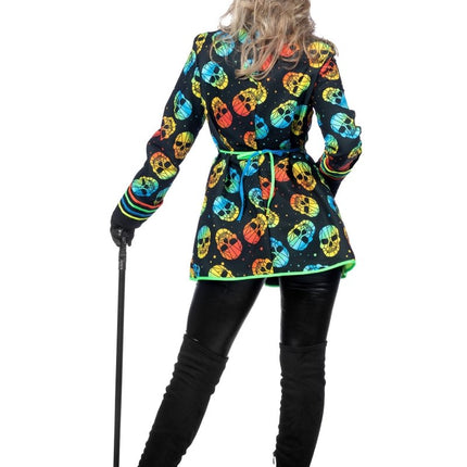 Dames jas neon skull - Partywinkel - 8720059074297