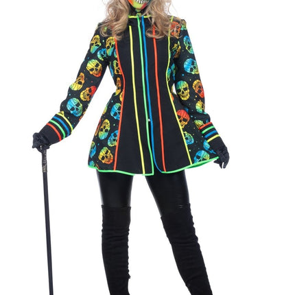 Dames jas neon skull - Partywinkel - 8720059074297