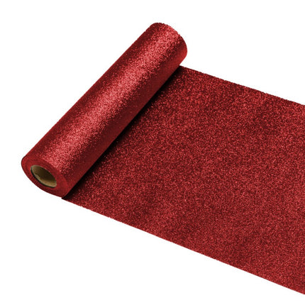Roter Tischläufer Glitter 5m