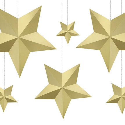 Decoratie Sterren Goud 6st van Partydeco koop je bij Partywinkel