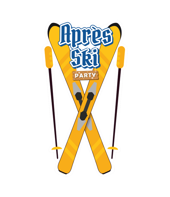 Blau-Gelbes Türschild Apres Ski 90cm