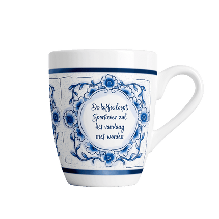 Delfts blauwe mok - Koffie loopt van Paper Dreams koop je bij Partywinkel