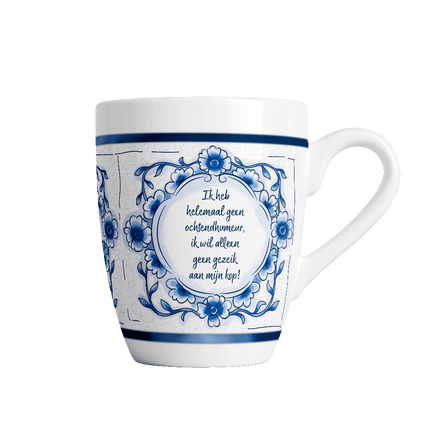 Delfts blauwe mok - Ochtendhumeur van Paper Dreams koop je bij Partywinkel