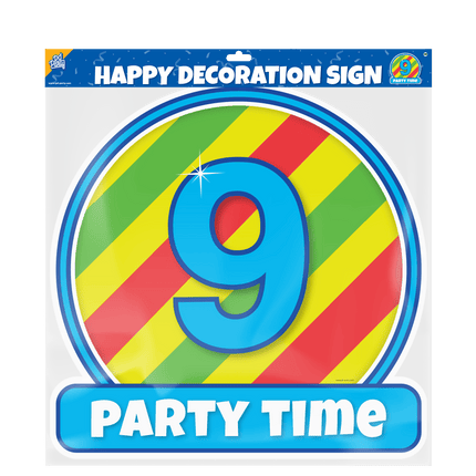 Deurbord 9 Jaar Gekleurd 50cm van Paper Dreams koop je bij Partywinkel
