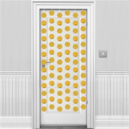 Deurgordijn Bolletjes Goud 2,13m van Riethmueller koop je bij Partywinkel