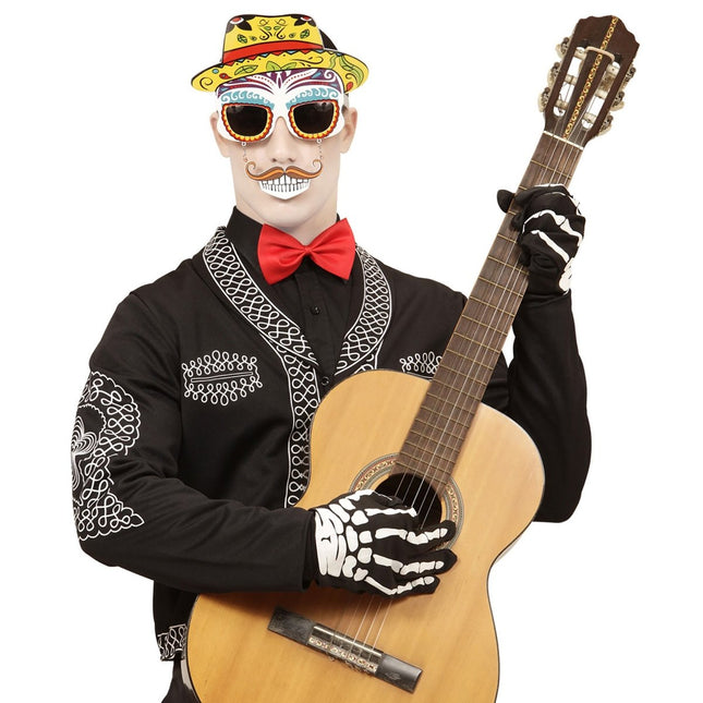 Dia De Los Muertos Bril Gekleurd van Widmann koop je bij Partywinkel
