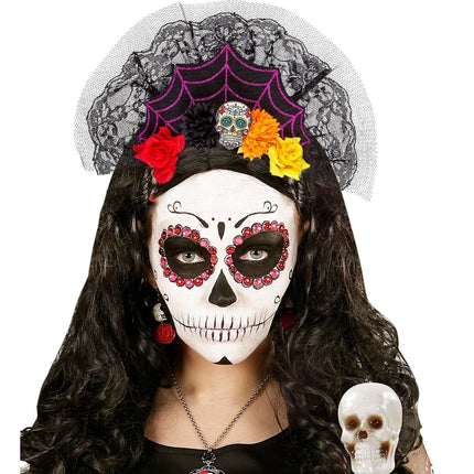 Dia De Los Muertos Haarband Waaier van Widmann koop je bij Partywinkel
