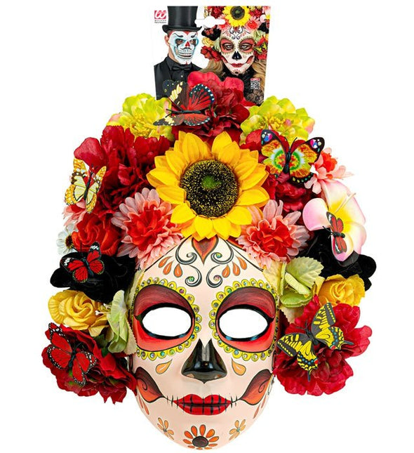 Dia De Los Muertos Masker Gekleurd Bloemen van Widmann koop je bij Partywinkel