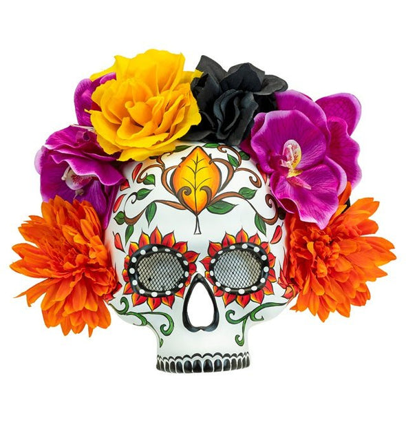 Dia De Los Muertos Masker Gekleurd Schedel van Widmann koop je bij Partywinkel