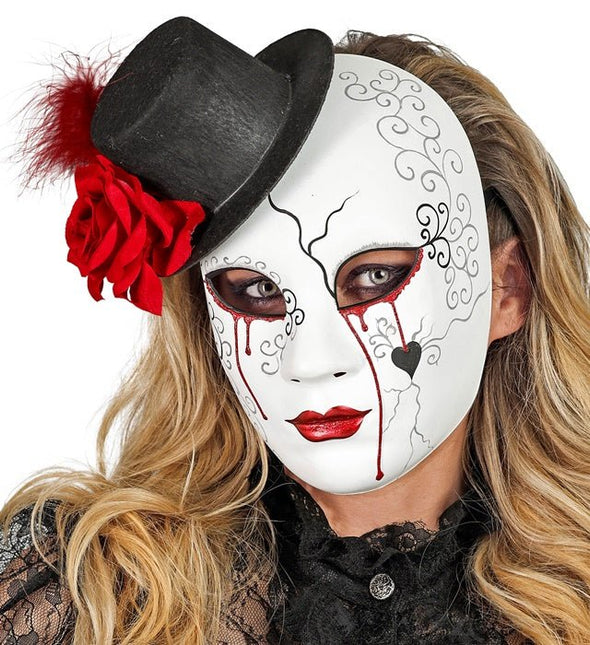 Dia De Los Muertos Masker Met Hoed van Widmann koop je bij Partywinkel