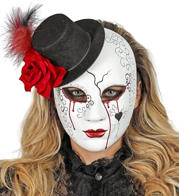 Dia De Los Muertos Masker Met Hoed van Widmann koop je bij Partywinkel