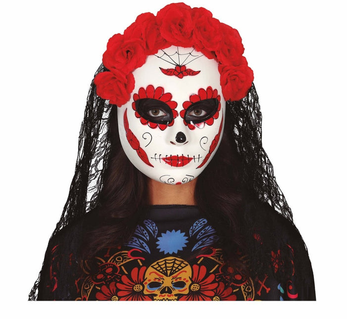 Dia De Los Muertos Masker Sluier van Fiestas Guirca koop je bij Partywinkel