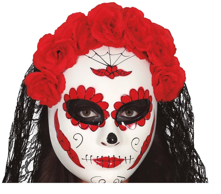 Dia De Los Muertos Masker Sluier van Fiestas Guirca koop je bij Partywinkel