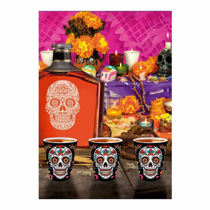 Dia De Los Muertos Shotglazen 5cm 3st van Fiestas Guirca koop je bij Partywinkel