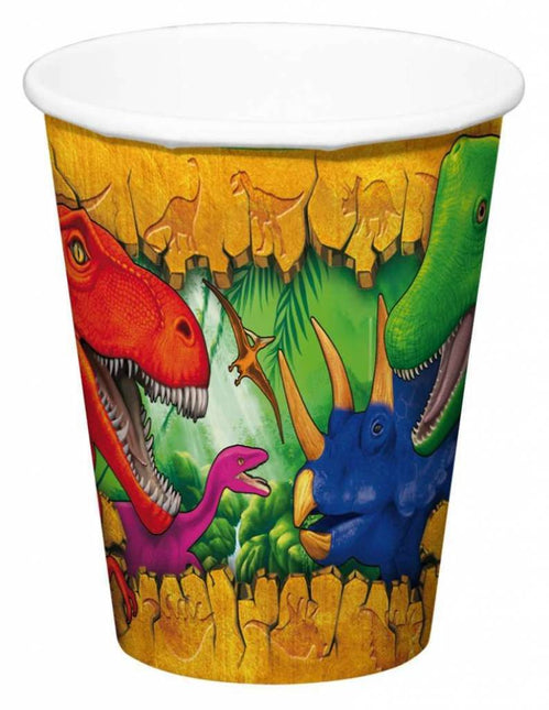 Dinosaurus Bekers Karton 250ml 6st van Folat koop je bij Partywinkel