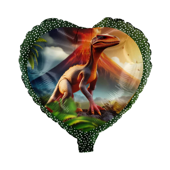 Dinosaurus Helium Ballon Gekleurd Hart Leeg 45cm van VDV Benefit koop je bij Partywinkel
