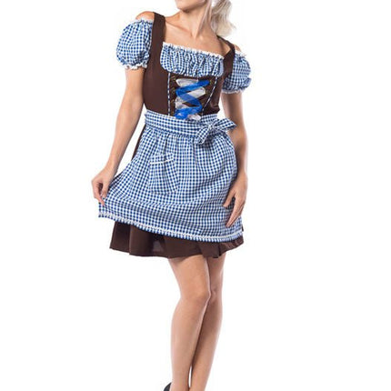 Dirndl Jurk Oktoberfest Blauw Bruin van PartyXclusive koop je bij Partywinkel