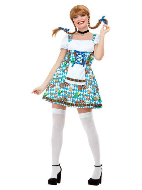 Dirndl Jurk Oktoberfest Pretzels van Smiffys koop je bij Partywinkel