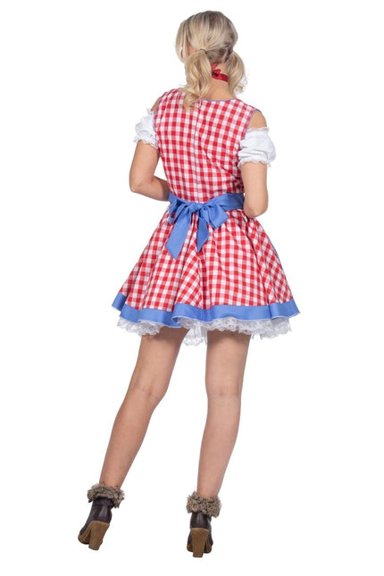 Dirndl Jurk Oktoberfest Rood Geblokt - Partywinkel - 8720059065462