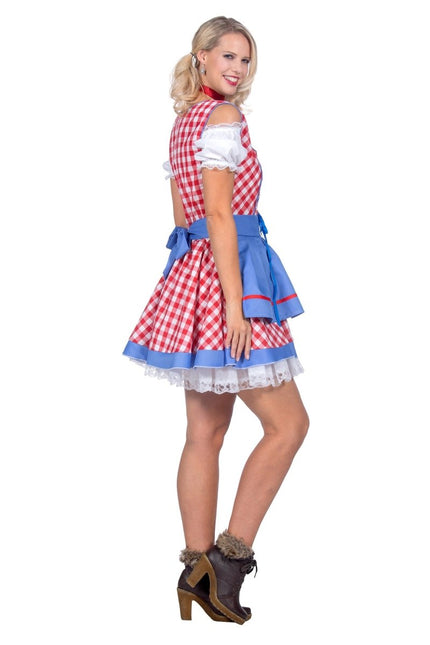 Dirndl Jurk Oktoberfest Rood Geblokt - Partywinkel - 8720059065462