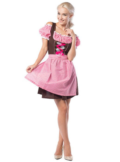 Dirndl Jurk Oktoberfest Roze Bruin van PartyXclusive koop je bij Partywinkel