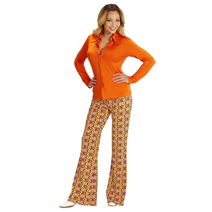 Disco 70S Blouse Oranje Dames van Widmann koop je bij Partywinkel