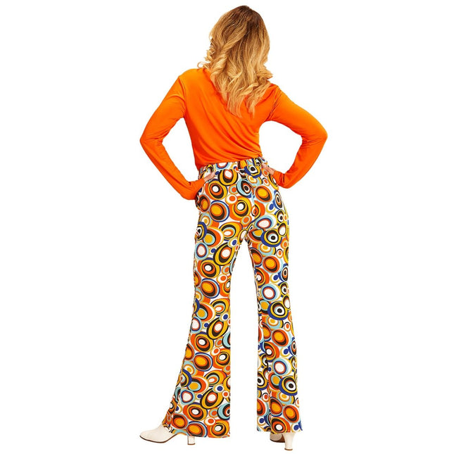 Disco 70S Broek Blauw Oranje Dames van Widmann koop je bij Partywinkel