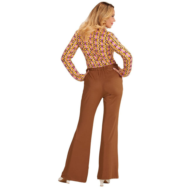 Disco 70S Broek Bruin Dames van Widmann koop je bij Partywinkel