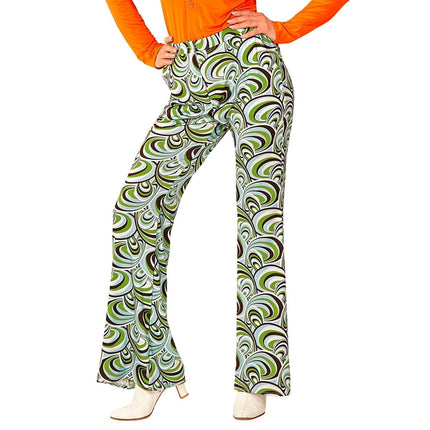 Disco 70S Broek Groen Dames van Widmann koop je bij Partywinkel