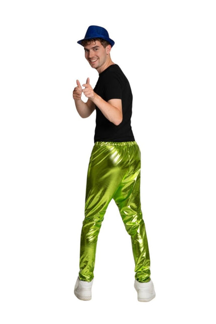 Disco 70S Broek Groen Metalic van Partychimp koop je bij Partywinkel