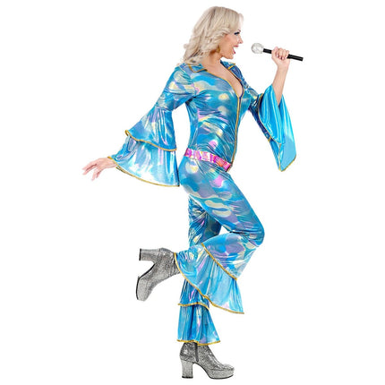 Disco 70S Jumpsuit Blauw Dames van Widmann koop je bij Partywinkel