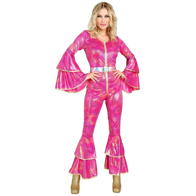 Disco 70S Jumpsuit Roze Dames van Widmann koop je bij Partywinkel