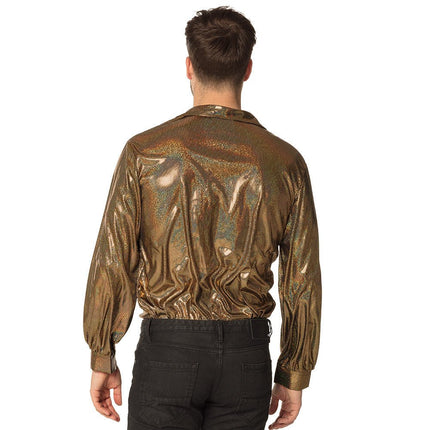 Disco Blouse Goud Heren Glitter van Boland koop je bij Partywinkel