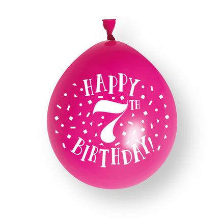 10 Stück Happy 7th Birthday 23cm Latex Ballons