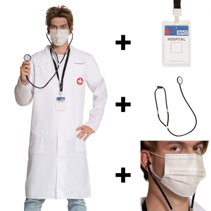 Dokter Kostuum Wit 4 delig van PartyXclusive koop je bij Partywinkel