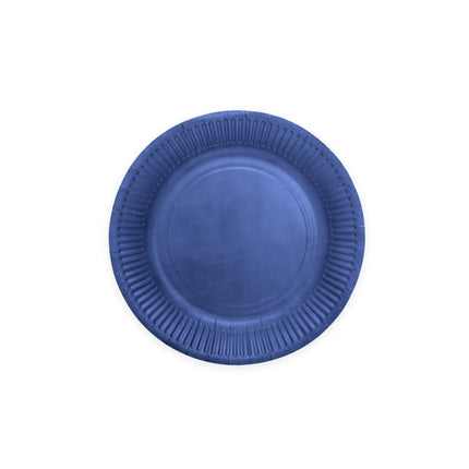 Donkerblauwe Borden Papier 18cm 20st van WeFiesta koop je bij Partywinkel