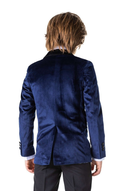 Donkerblauwe Velvet Blazer Jongen OppoSuits van OppoSuits koop je bij Partywinkel