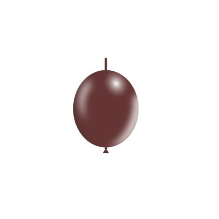 Donkerbruine Knoopballonnen 15cm 100st van Balloonia koop je bij Partywinkel