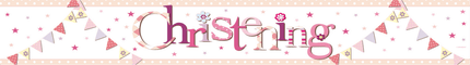 Doopfeest Banner Roze 2,74m van Unique koop je bij Partywinkel
