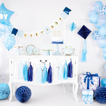 Doorzichtige Ballonnen Blauwe Hartjes van Partydeco koop je bij Partywinkel
