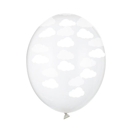 Doorzichtige Ballonnen Witte Wolken van Partydeco koop je bij Partywinkel