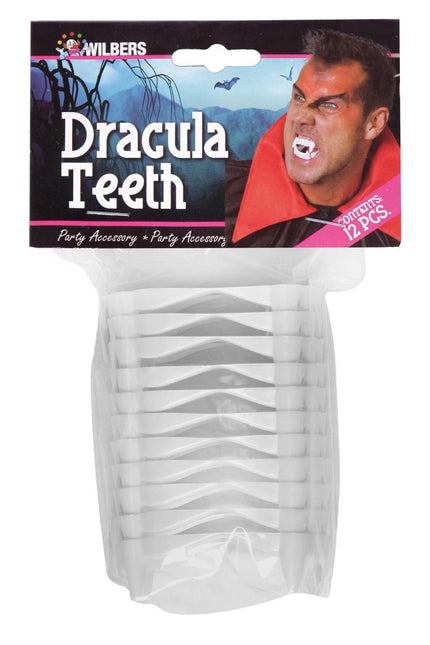 Dracula tanden (12st.in plastic zak) - Partywinkel - 8714438270097